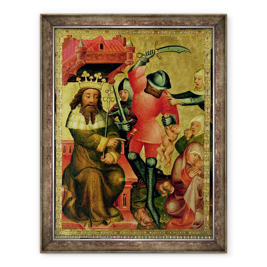 Tablou inramat - Master Bertram of Minden - Masacrul Inocentilor, detaliu de la Altarul Grabow, 70 x 90 cm