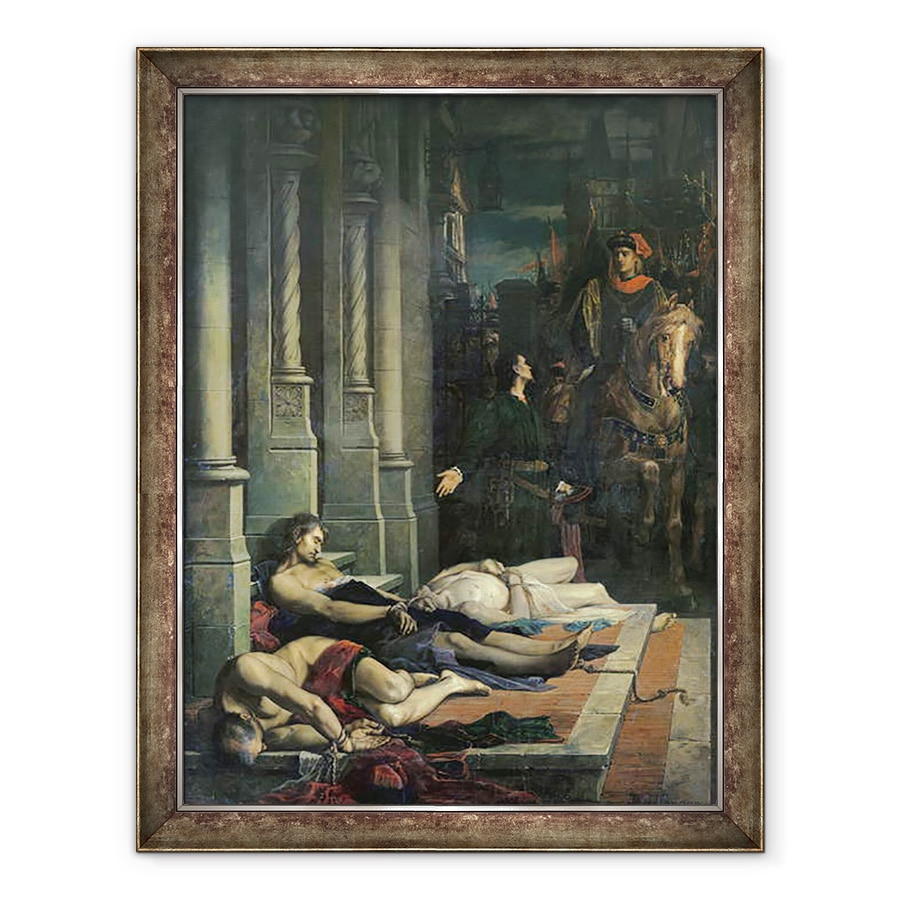 Tablou inramat - Benjamin Ulmann - Corpul lui Etienne Marcel c.1316-58 este prezentat Delfinului Charles 1338-80 al Frantei, viitorul Carol al V-lea, 60 x 80 cm
