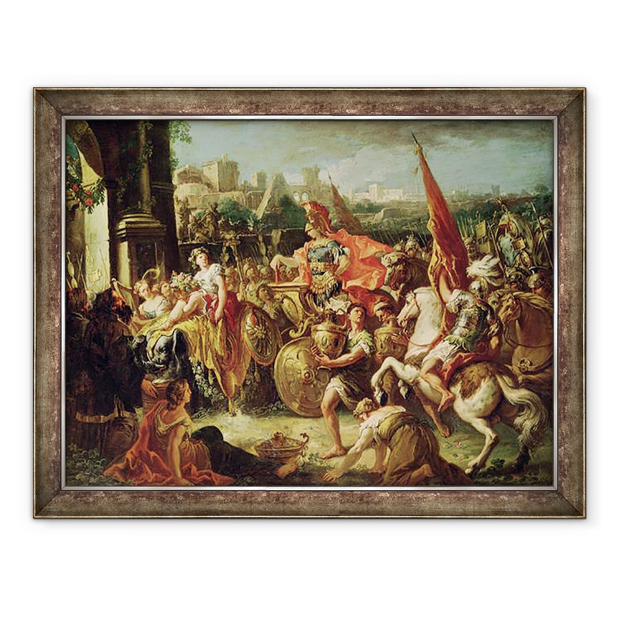 Tablou inramat - Gasparo Diziani - Intrarea lui Alexandru cel Mare 356-23 i.Hr. in Babilon, 60 x 80 cm
