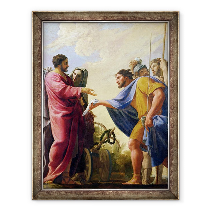 Tablou inramat - Charles Francois Poerson - Scena din viata lui Cincinnatus. Cincinnatus Revenind la Plugul sau Decorat cu o coroana de laur, 60 x 80 cm