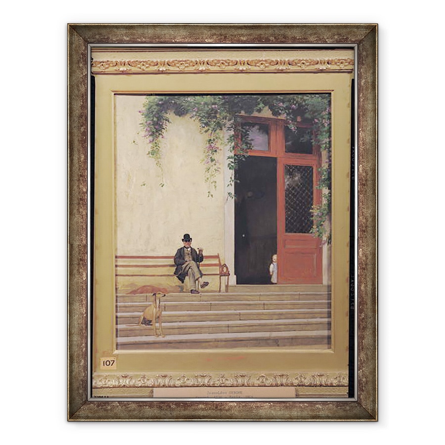 Tablou inramat - Jean Leon Gerome - Tatal si Fiul Artistului la usa Casei sale, 70 x 90 cm
