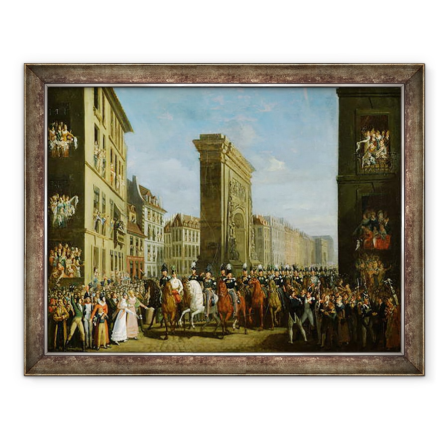 Tablou inramat - Jean Zippel - Trecerea suveranilor aliati in fata Porte Saint-Denis, 60 x 80 cm