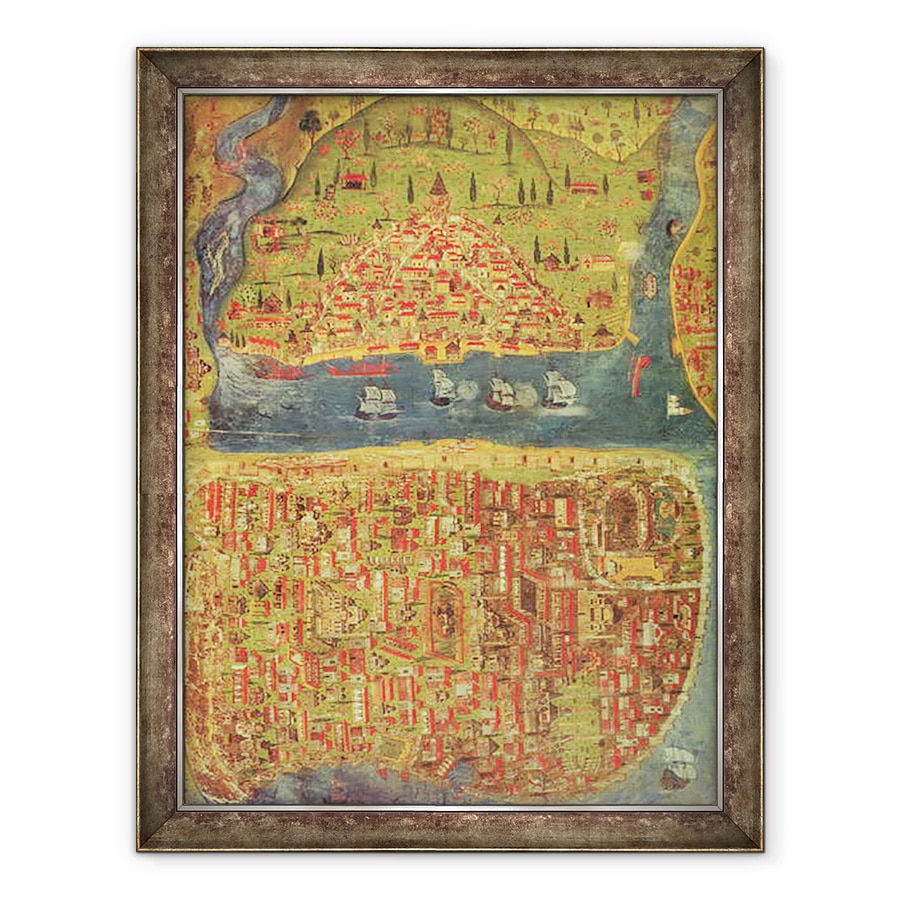 Tablou inramat - Nasuh Al-Silahi - IUK T.5964 Vedere la Istanbul, 60 x 80 cm