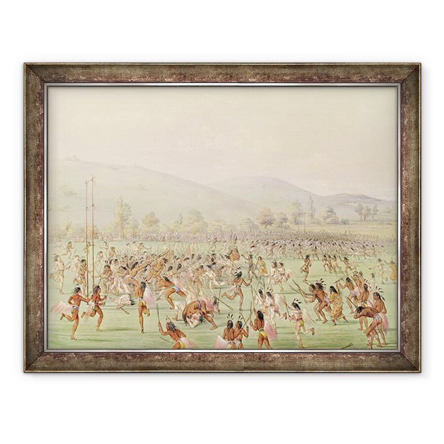 Tablou inramat - George Catlin - Indian Ball joc, 60 x 80 cm