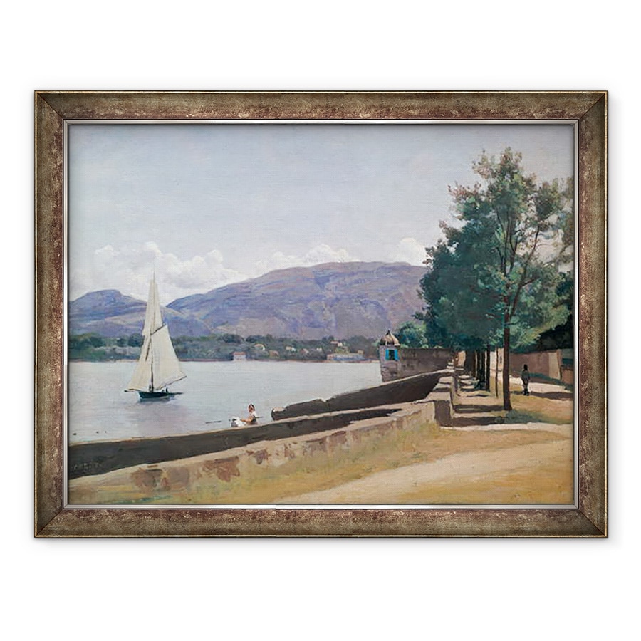 Tablou inramat - Jean Baptiste Camille Corot - Quai des Paquis, Geneva, 60 x 80 cm