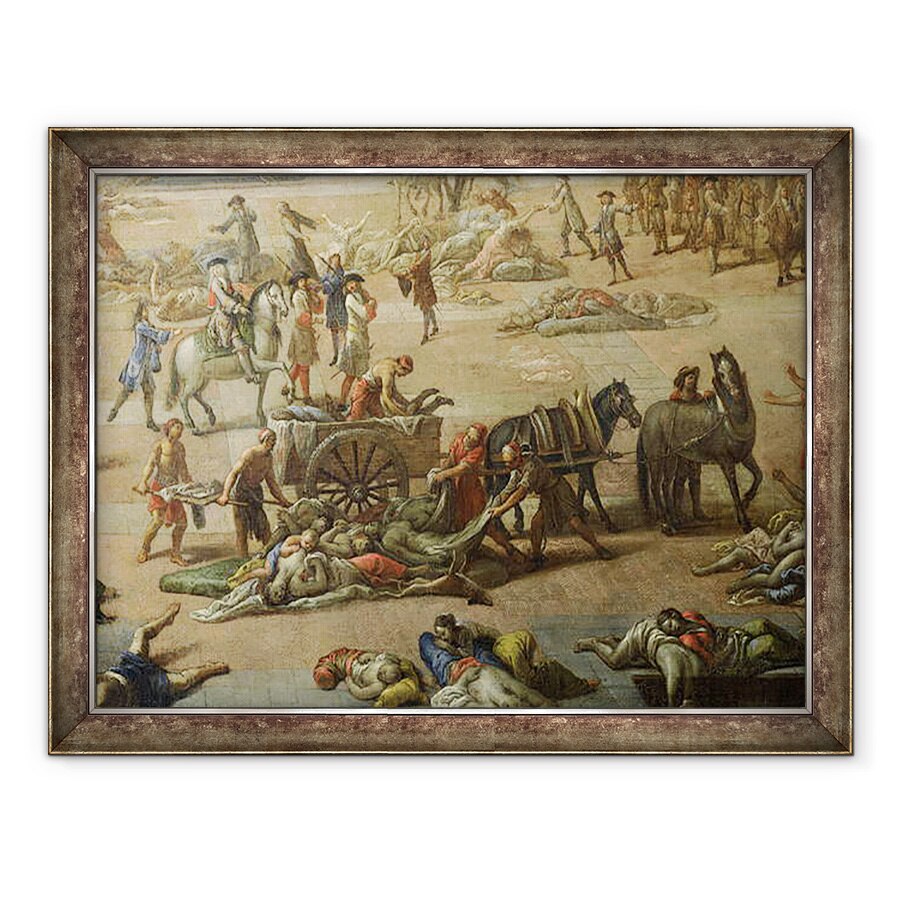 Tablou inramat - Michel Serre - Vedere la Primarie, Marsilia, in timpul ciumei din 1720, 60 x 80 cm