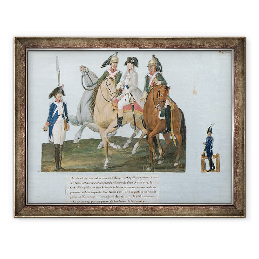 Tablou inramat - Lesueur Brothers - Napoleon Bonaparte 1769-1821 si Santinela Varsoviana, 60 x 80 cm