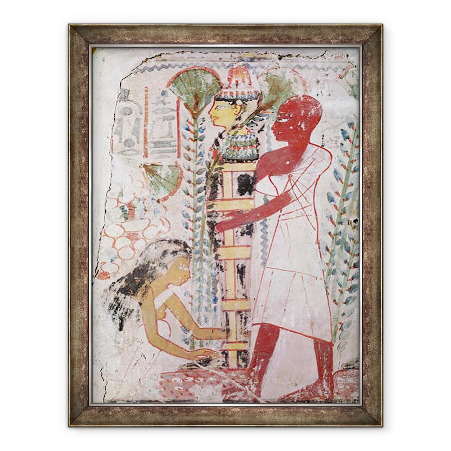 Tablou inramat - Egyptian 18th Dynasty - Pregatirea unei mumii pentru o ceremonie de purificare, dintr-un mormant din Teba, 60 x 80 cm