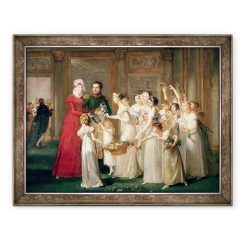 Tablou inramat - Pauline Auzou - Sosirea Marie-Louise de Habsbourg-Lorena 1791-1847 in Galeria Chateau de Compiegne, 60 x 80 cm Tablou inramat - Pauline Auzou - Sosirea Marie-Louise de Habsbourg-Lorena 1791-1847 in Galeria Chateau de Compiegne, 60 x 80 cm