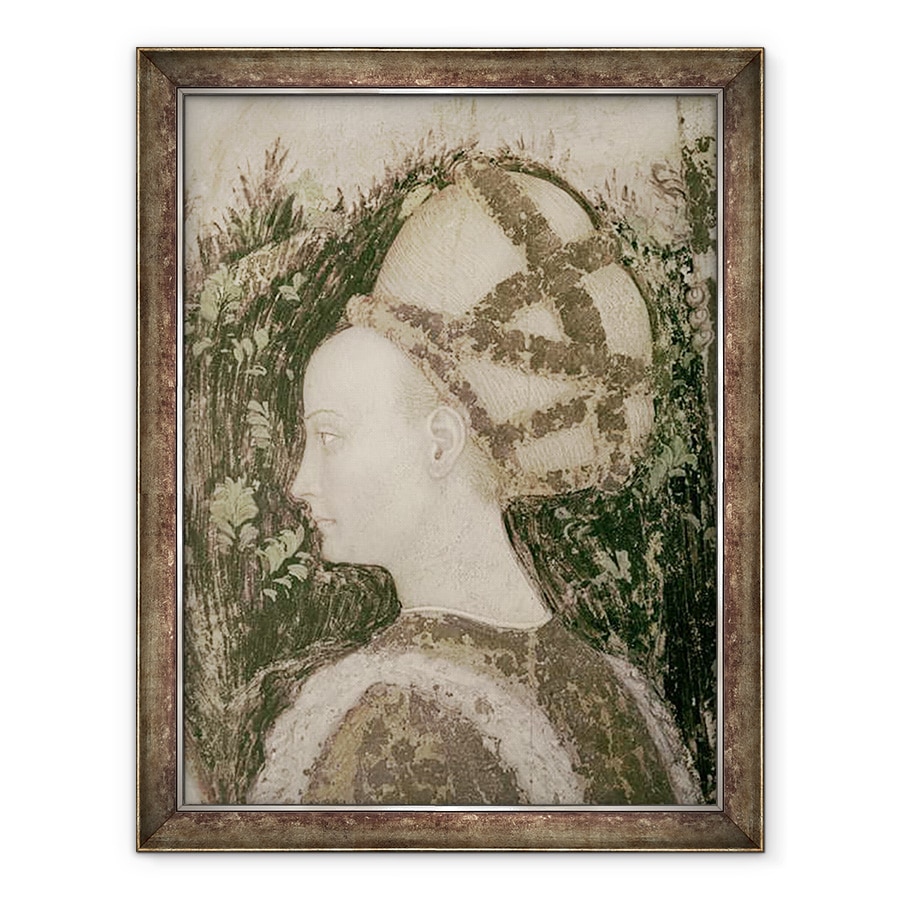 Tablou inramat - Antonio Pisanello - Sfantul Gheorghe si Printesa de Trebisond, detaliu al capului printesei, 60 x 80 cm