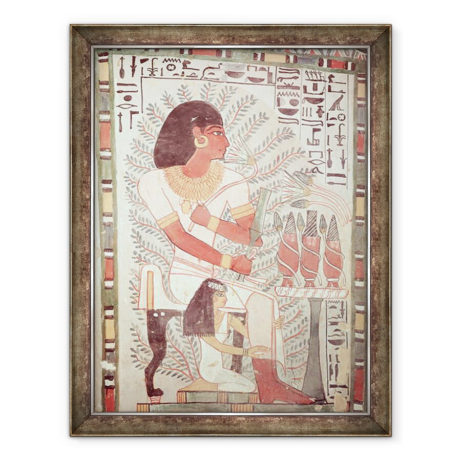 Tablou inramat - Egyptian 18th Dynasty - Sennefer s-a asezat impreuna cu sotia sa, Meryt, din mormantul lui Sennefer., 60 x 80 cm