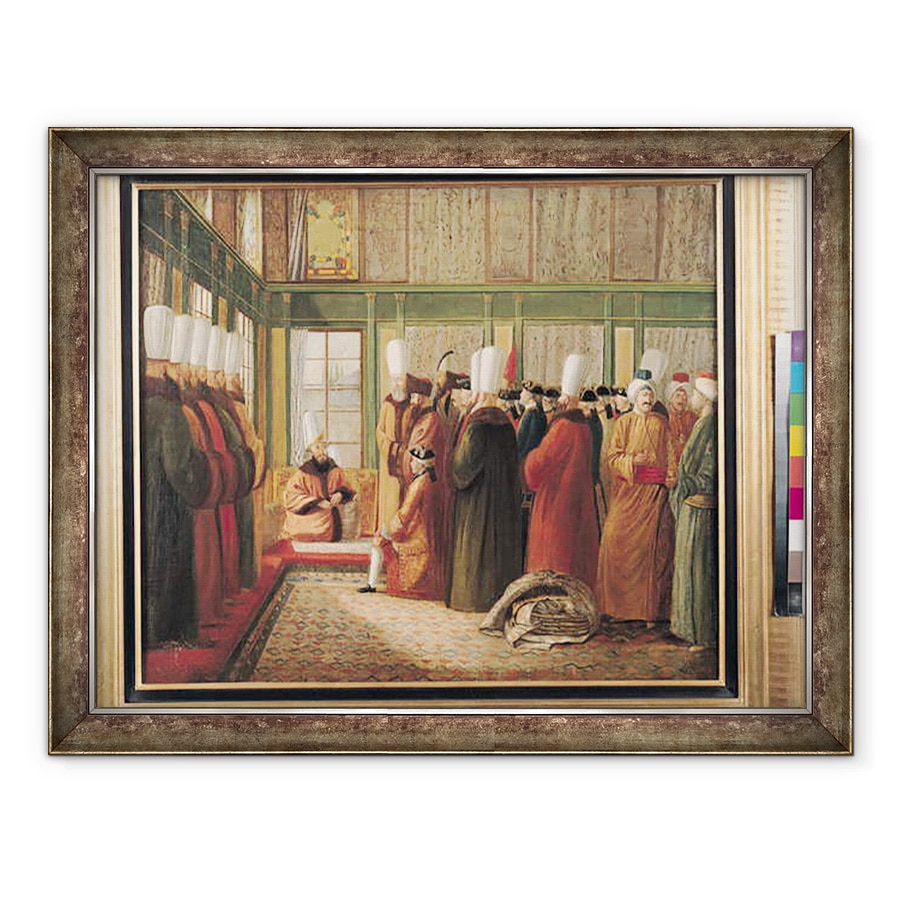 Tablou inramat - Francis Smith - Primirea ambasadorului francez de catre Marele Vizir la Constantinopol, 60 x 80 cm