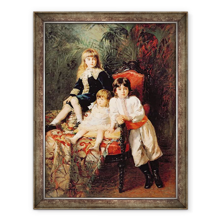 Tablou inramat - Konstantin Egorovich Makovsky - Copiii domnului Balashov, 70 x 90 cm