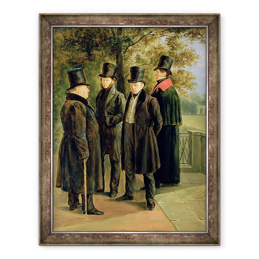 Tablou inramat - Grigory Tchernezov - Poetii Aleksandr Puskin 1799-1837, Ivan Krylov 1768/69-1844, 70 x 90 cm