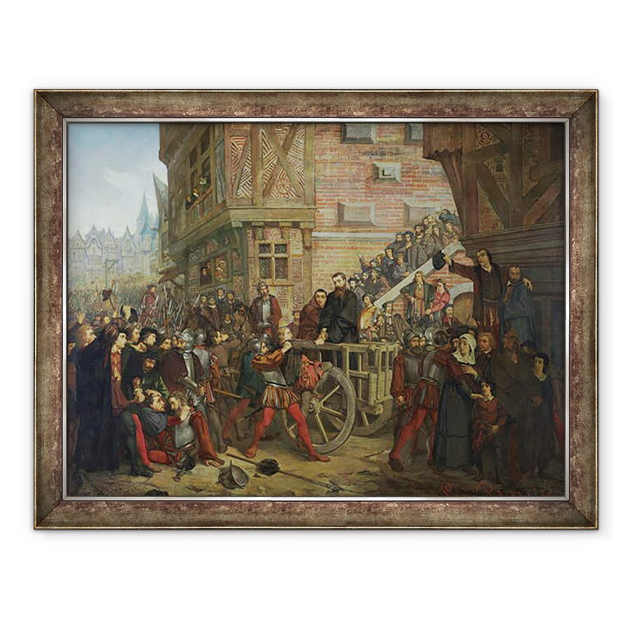 Tablou inramat - Leon Charles Adrien Bailly - Tortura lui Etienne Dolet 1509-46, 60 x 80 cm