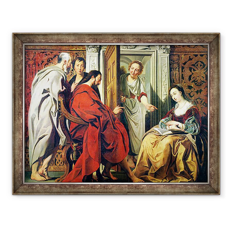 Tablou inramat - Jacob Jordaens - Hristos la Casa Marta si Maria din Betania, 70 x 90 cm
