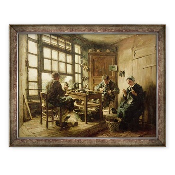 Tablou inramat - Leon Augustin Lhermitte - Cizmarii, 60 x 80 cm Tablou inramat - Leon Augustin Lhermitte - Cizmarii, 60 x 80 cm