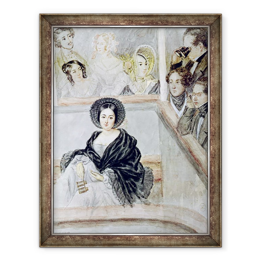 Tablou inramat - Camille-Joseph-Etienne Roqueplan - Marie Duplessis 1824-47 la Teatrul, 70 x 90 cm