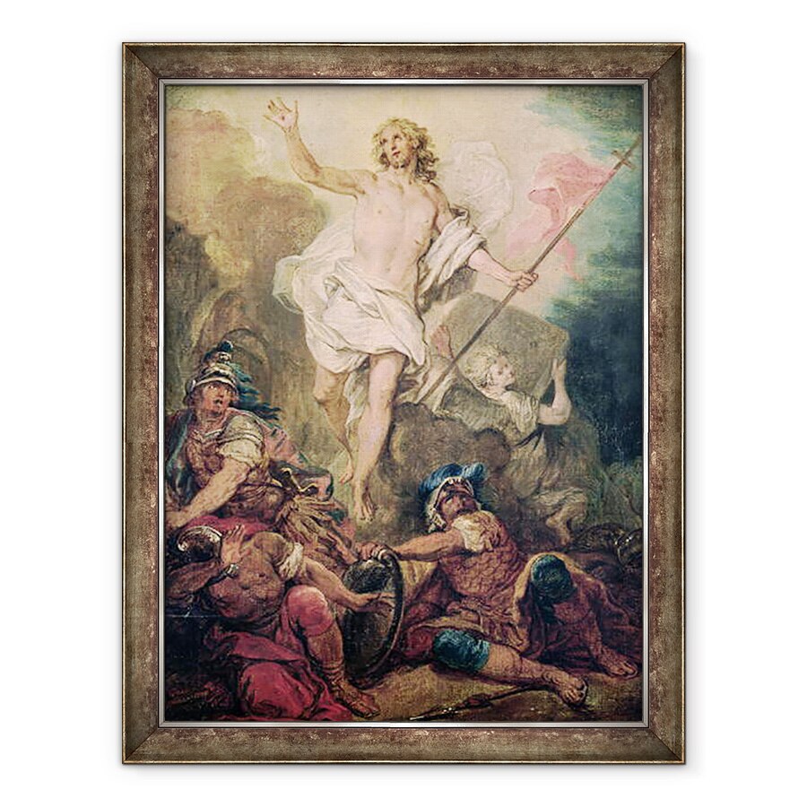 Tablou inramat - Nicolas Bertin - Studiu pentru inviere pentru o pictura destinata Bisericii Sfantul Leu si Sfantul Gilles, 70 x 90 cm