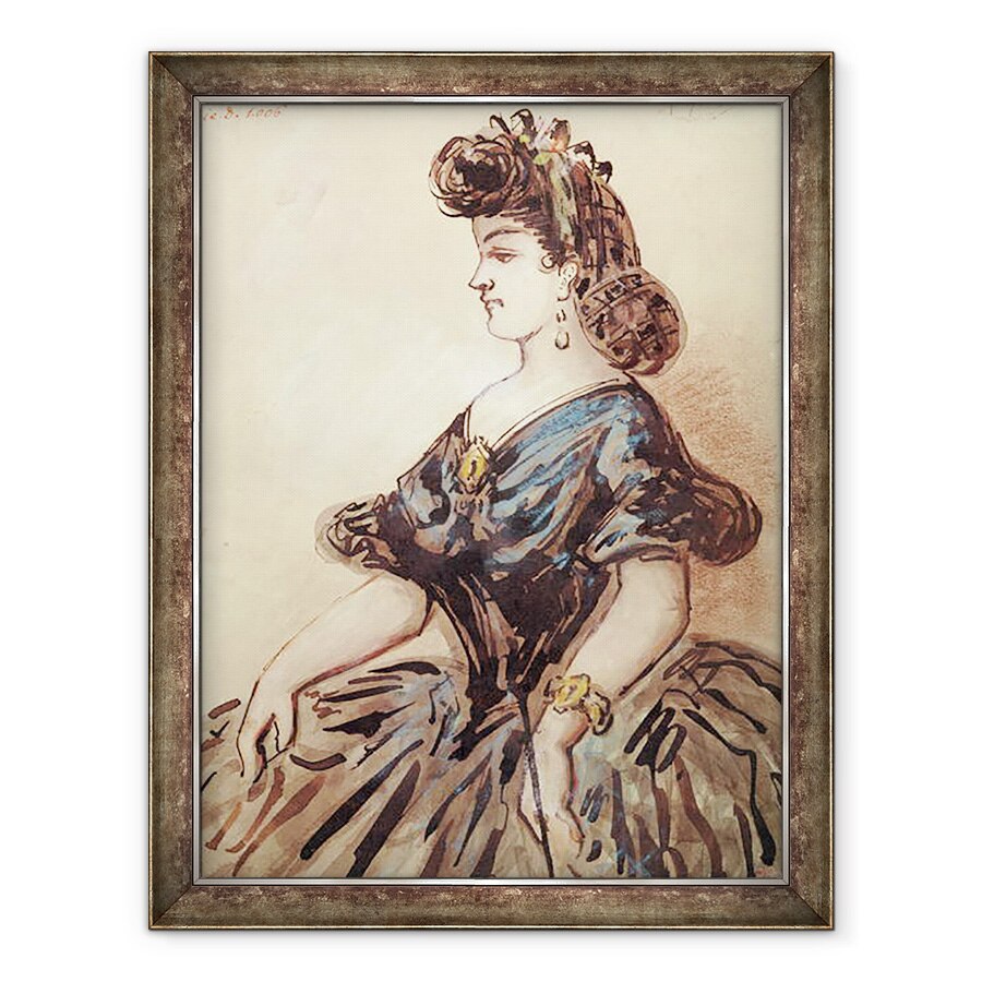 Tablou inramat - Constantin Guys - Jumatate de lungime portret al unei femei, 60 x 80 cm