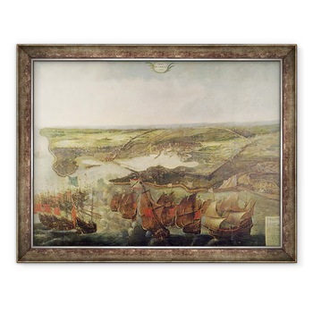 Tablou inramat - Adrian van der Cabel - Asediul La Rochelle in 1628, 70 x 90 cm Tablou inramat - Adrian van der Cabel - Asediul La Rochelle in 1628, 70 x 90 cm