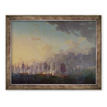 Tablou inramat - Auguste Rossel De Cercy - Batalia de la Louisbourg pe 21 iulie 1781, 60 x 80 cm Tablou inramat - Auguste Rossel De Cercy - Batalia de la Louisbourg pe 21 iulie 1781, 60 x 80 cm