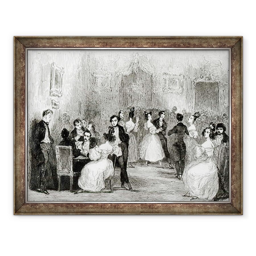 Tablou inramat - Tony Johannot - O seara la Casa lui Charles Nodier 1780-1844 1831 w/c pe hartie, 70 x 90 cm