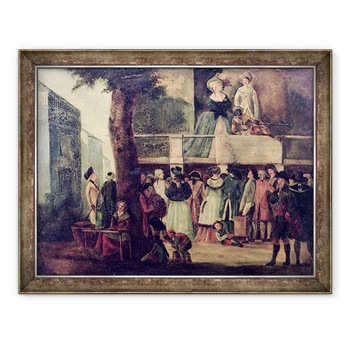 Tablou inramat - Scoala franceza - Targ de strada, 60 x 80 cm Tablou inramat - Scoala franceza - Targ de strada, 60 x 80 cm