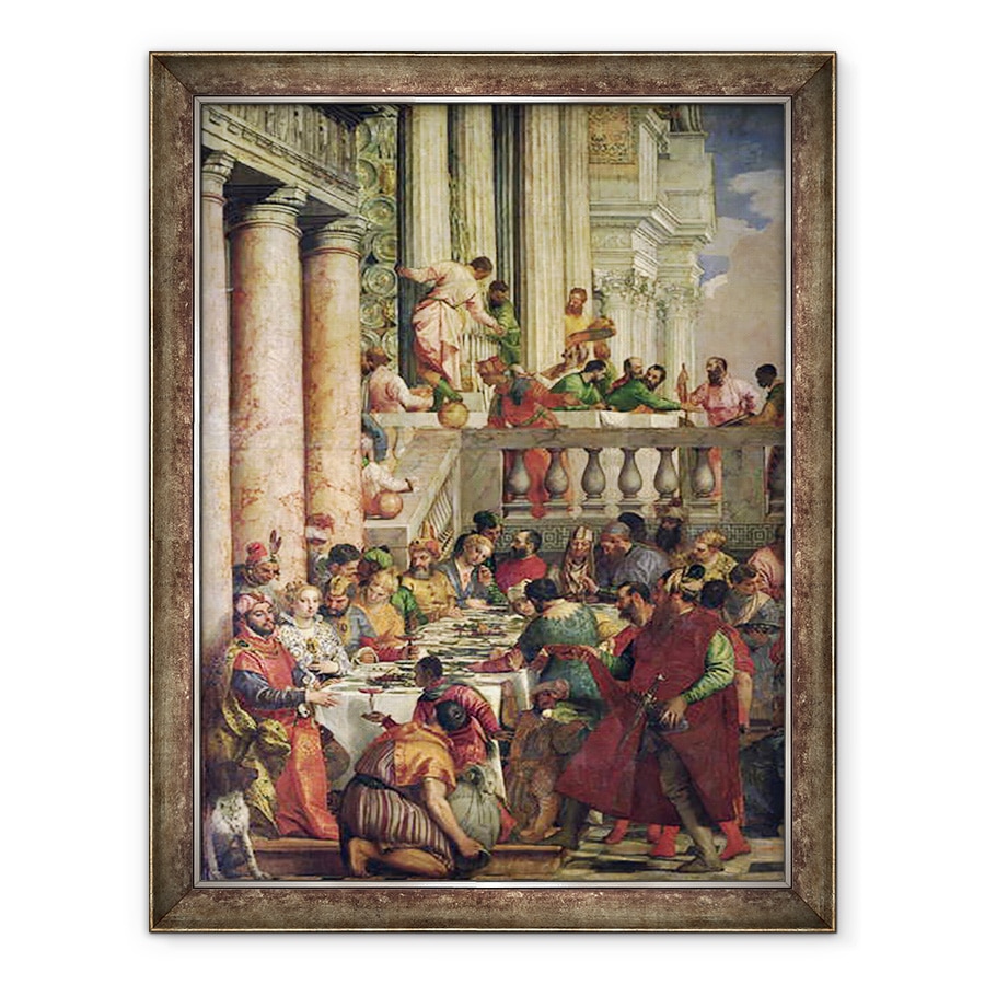 Tablou inramat - Veronese - Sarbatoarea casatoriei de la Cana, detalii din partea stanga, 70 x 90 cm