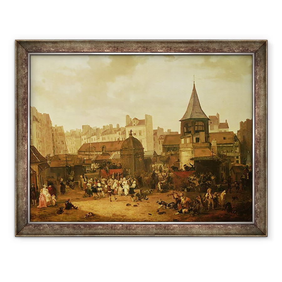 Tablou inramat - Philibert Louis Debucourt - Bucurandu-se la Les Halles pentru a sarbatori nasterea Delfinului Louis al Frantei 1781-89 21 ianuarie 1781, 70 x 90 cm