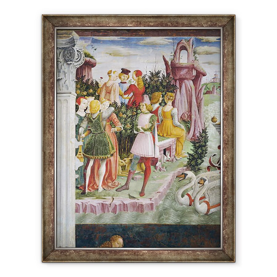 Tablou inramat - Francesco del Cossa - Triumful lui Venus, Aprilie din Camera Lunilor, detaliu din partea stanga, 70 x 90 cm