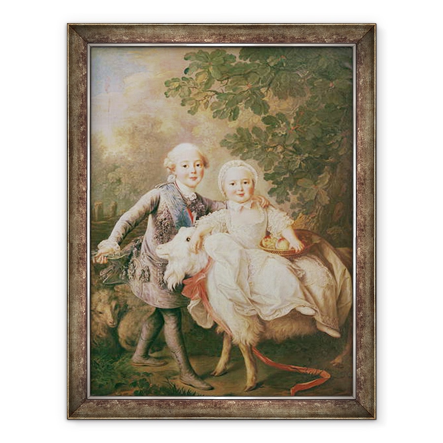 Tablou inramat - Francois-Hubert Drouais - Carol al Frantei 1757-1836 Conte de Artois si sora sa, 70 x 90 cm