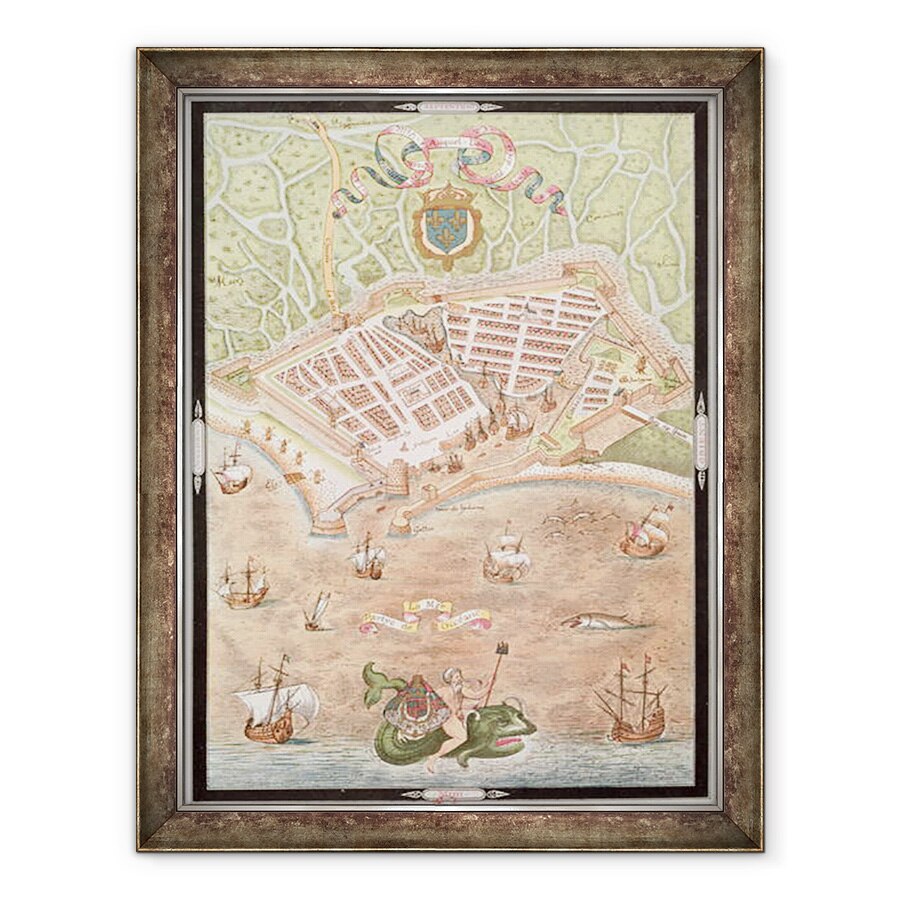 Tablou inramat - Jacques Devaulx - Fascimile unui plan de Le Havre in 1583, 60 x 80 cm