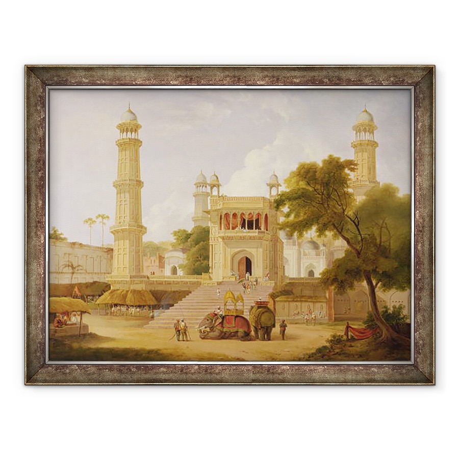 Tablou inramat - Thomas Daniell - Templul indian, spus a fi Moscheea Abo-ul-Nabi, Muttra, 70 x 90 cm