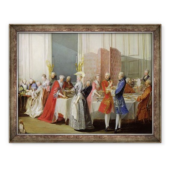 Tablou inramat - Michel Barthelemy Ollivier - Ceaiul englezesc in Salon des Quatre Glaces la Casa Printului de Conti 1717-76 Palais du Temple, detaliu al oaspetilor, 60 x 80 cm Tablou inramat - Michel Barthelemy Ollivier - Ceaiul englezesc in Salon des Quatre Glaces la Casa Printului de Conti 1717-76 Palais du Temple, detaliu al oaspetilor, 60 x 80 cm