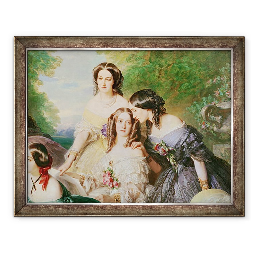 Tablou inramat - Franz Xaver Winterhalter - Imparateasa Eugenie 1826-1920 si doamnele ei in asteptare, 60 x 80 cm