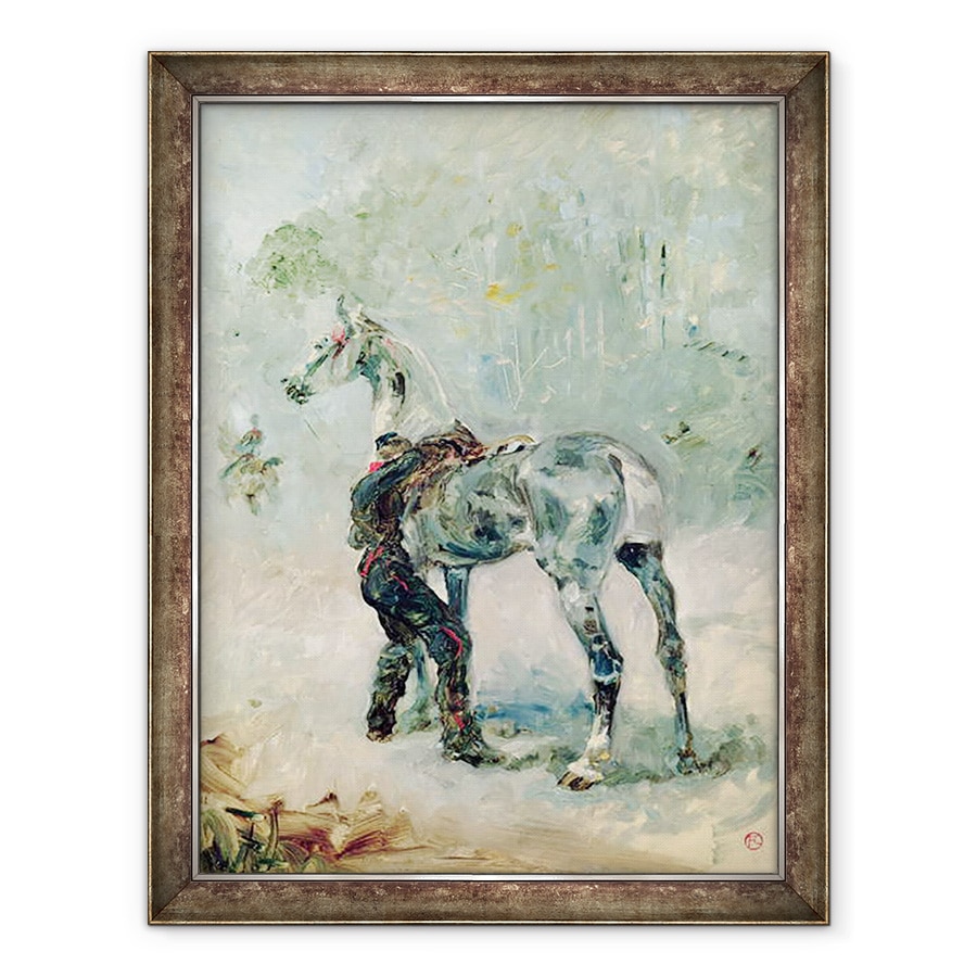 Tablou inramat - Henri de Toulouse-Lautrec - Artilerist isi pune saua pe cal, 70 x 90 cm