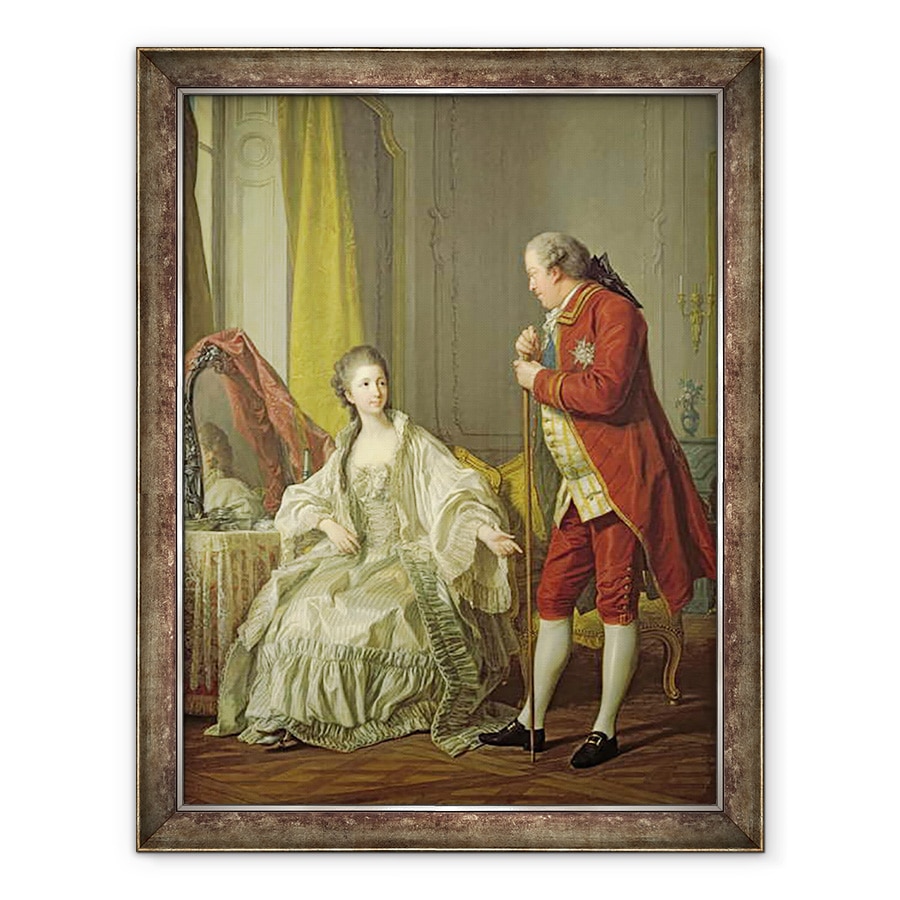 Tablou inramat - Louis Michel van Loo - Portretul Marchizului de Marigny si a sotiei sale, Marie-Francoise Constance Julie Filleul, 70 x 90 cm