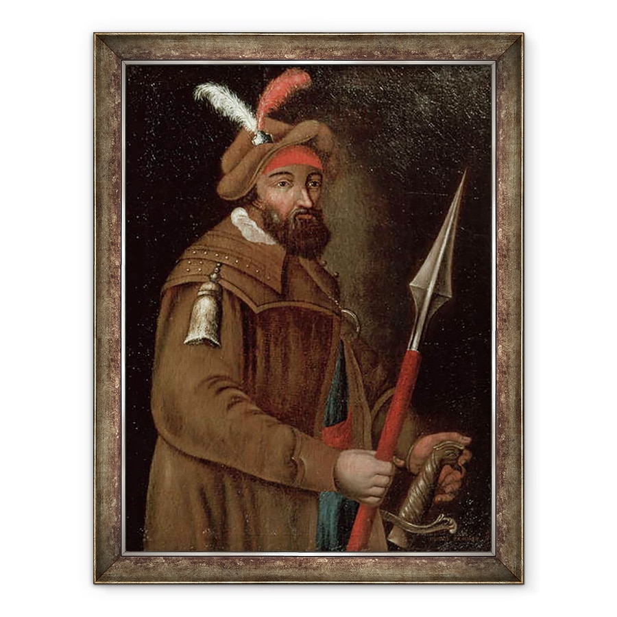 Tablou inramat - Scoala Rusa - Portretul lui Yermak Timofeevici d.1584/5, 70 x 90 cm