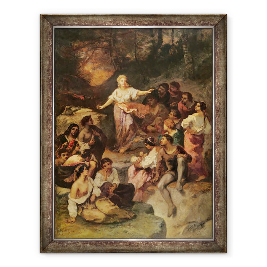 Tablou inramat - Narcisse Virgile Diaz de la Pena - Tabara de tigani, 70 x 90 cm