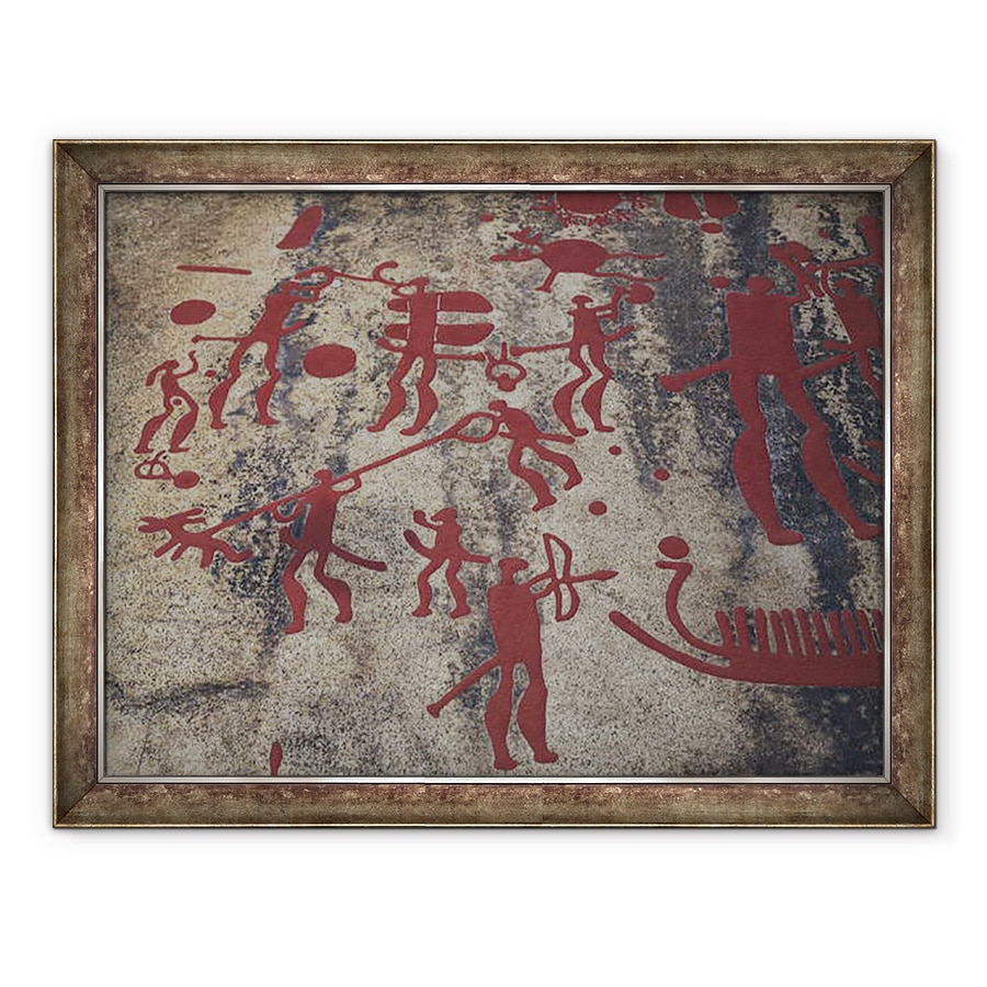 Tablou inramat - Protohistoric - scene de vanatoare, 70 x 90 cm