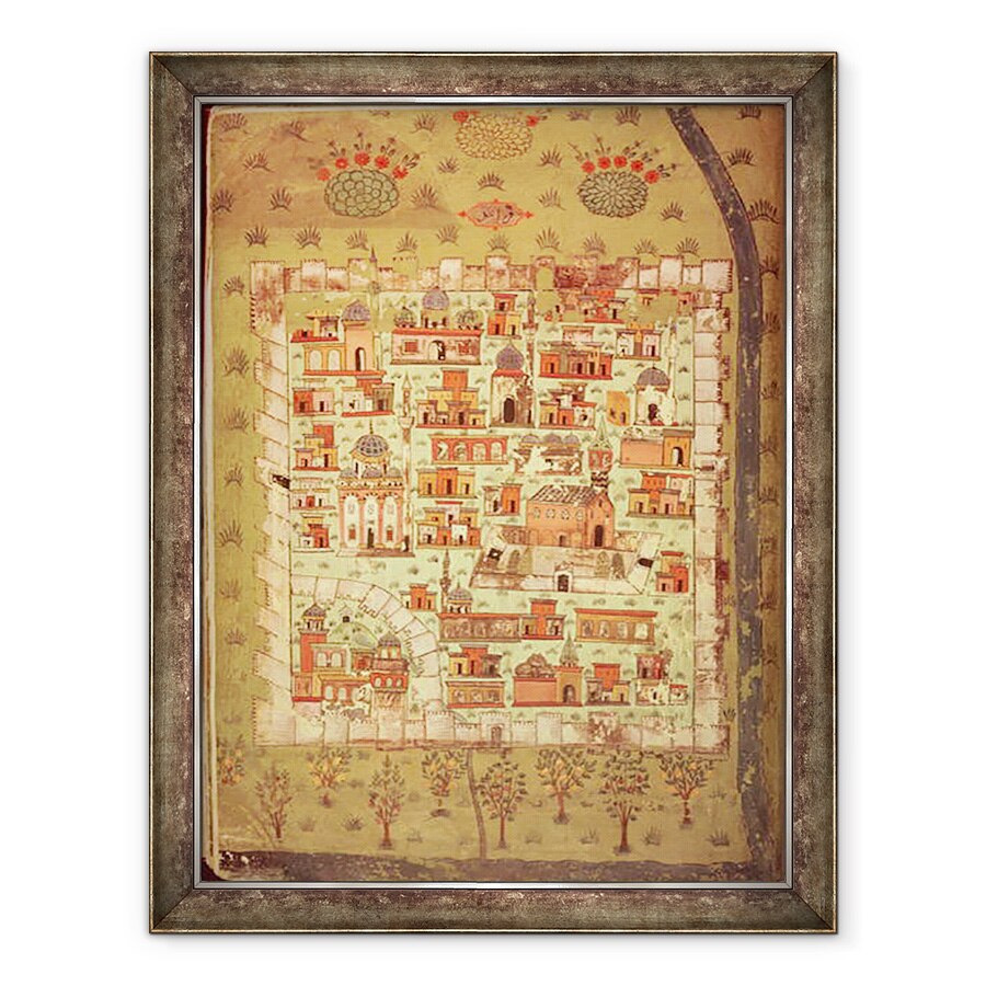 Tablou inramat - Nasuh Al-Silahi - IUK T.5964 Vedere de Diyarbakir, 60 x 80 cm