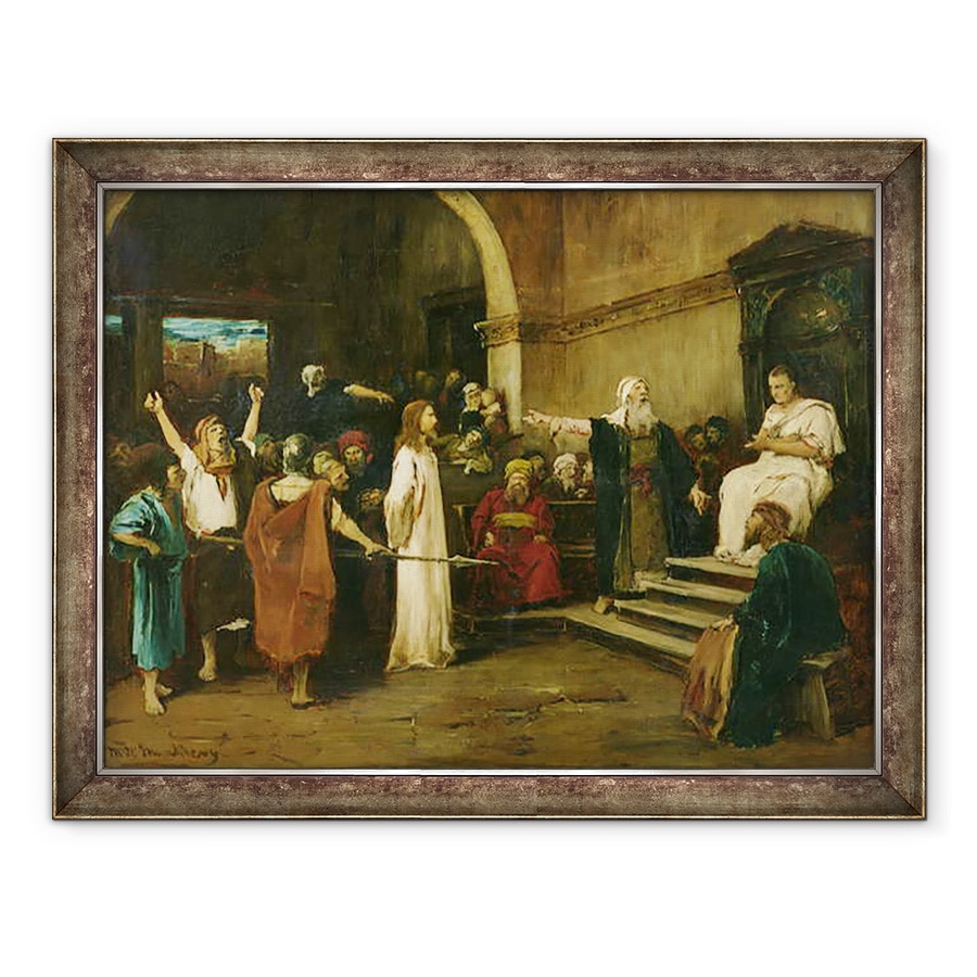 Tablou inramat - Mihaly Munkacsy - Hristos inaintea lui Pilat, 70 x 90 cm