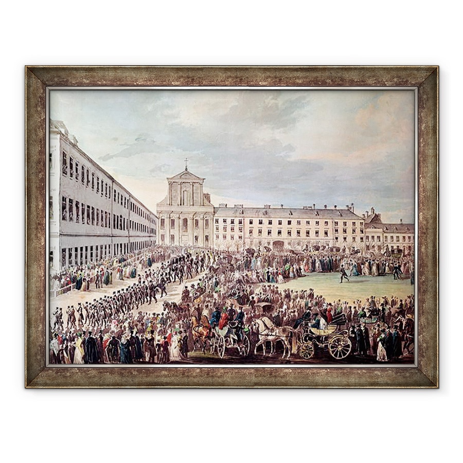 Tablou inramat - Franz Stober - inmormantarea lui Ludwig van Beethoven 1770-1827 la Viena, 70 x 90 cm