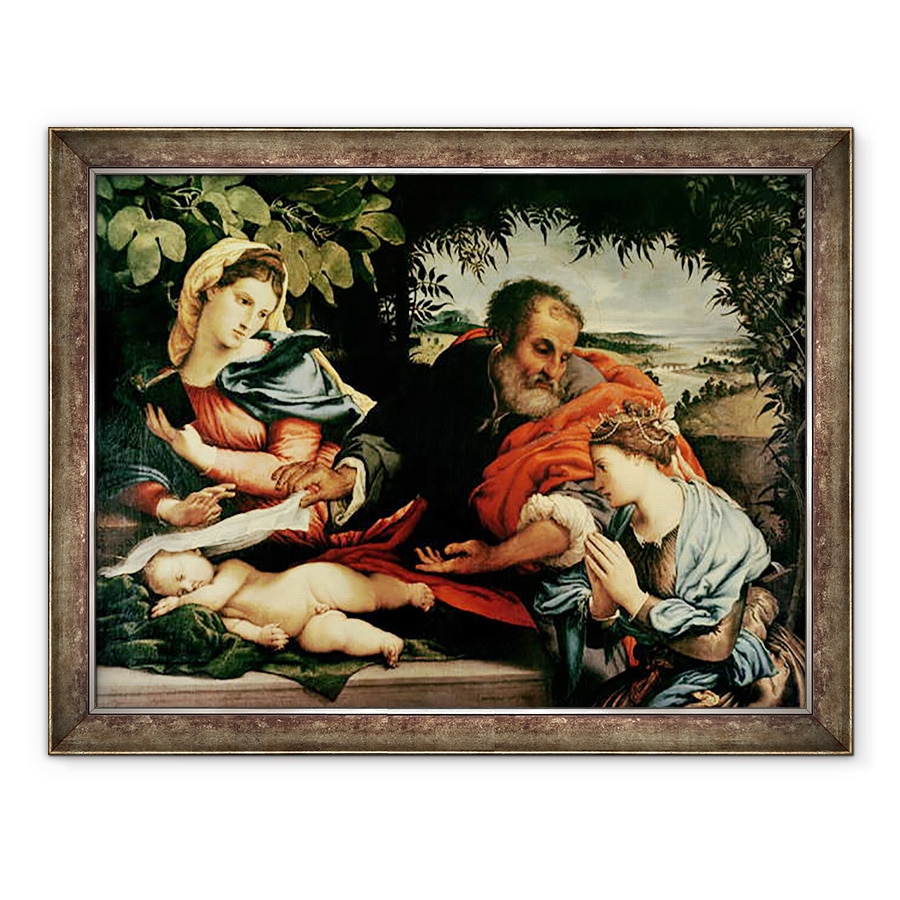 Tablou inramat - Lorenzo Lotto - Sfanta familie cu Sfanta Ecaterina din Alexandria, 70 x 90 cm