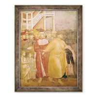 tablou inramat - giotto di bondone - francis renunta la toate bunurile lumesti detaliu de pietro di bernardone 70 x 90 cm imagen 3_0_
0