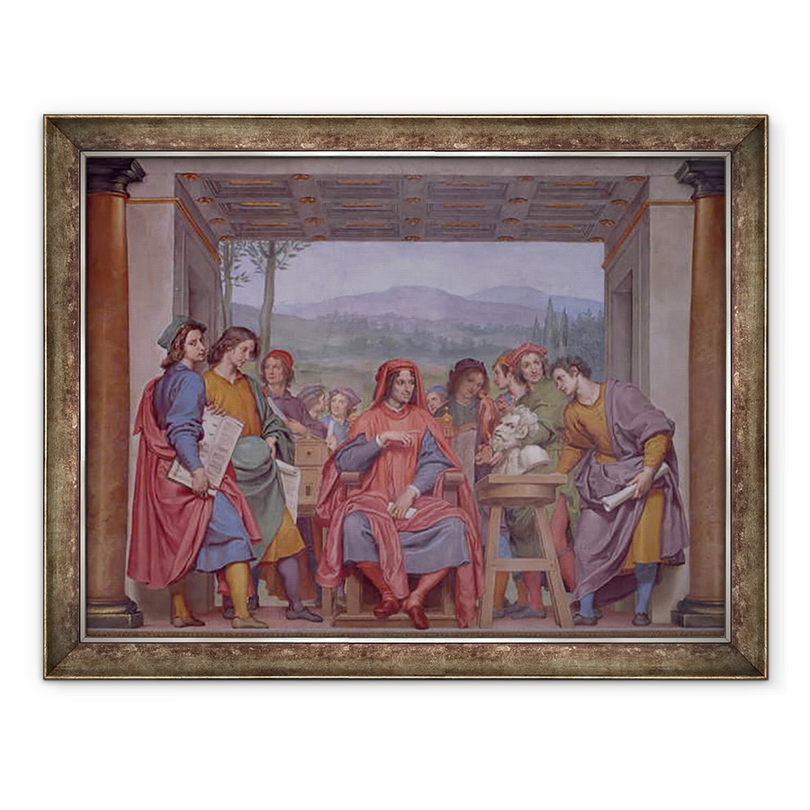 Tablou inramat - Giovanni Mannozzi - Lorenzo de Medici 1449-92 inconjurat de artisti, 70 x 90 cm