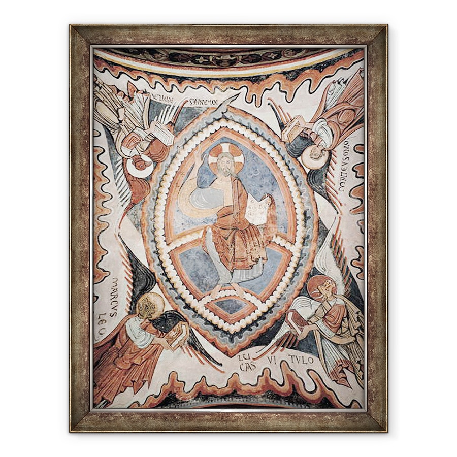Tablou inramat - Romanesque - Hristos in slava in Tetramorf, 70 x 90 cm