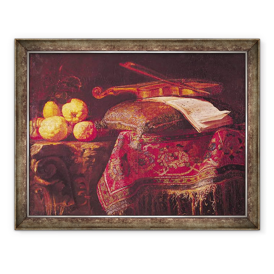 Tablou inramat - Antonio Pereda y Salgado - Natura moarta a fructelor si instrumentelor muzicale, 70 x 90 cm
