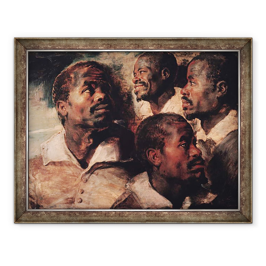 Tablou inramat - Peter Paul Rubens - Studii ale sefului unui negru, 70 x 90 cm